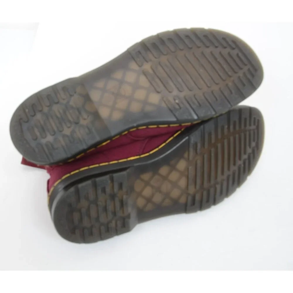 Dr. Martens Men's 9 WMNS 10 Mayport Overdyed Twill Canvas Lace Low Boots Oxblood